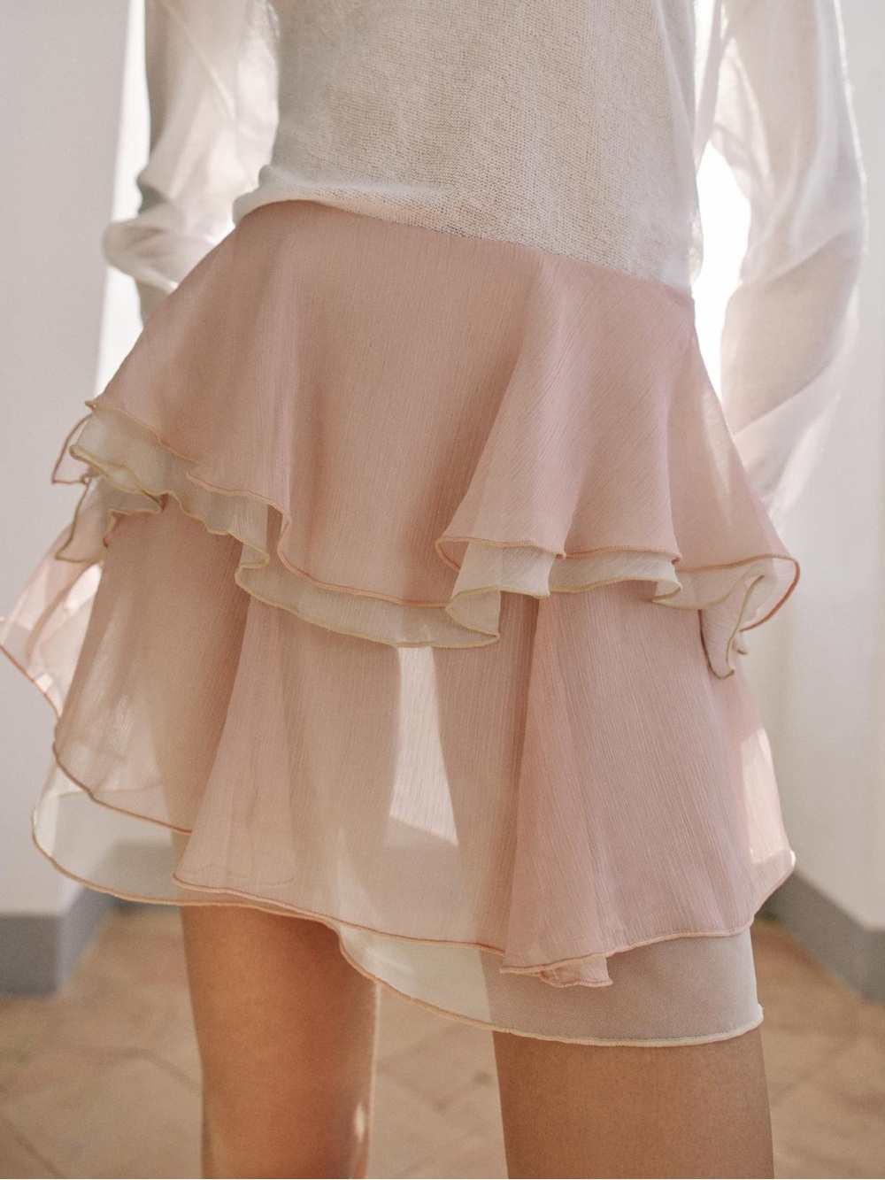 Brand New Zara Ruffle Mini Skirt
